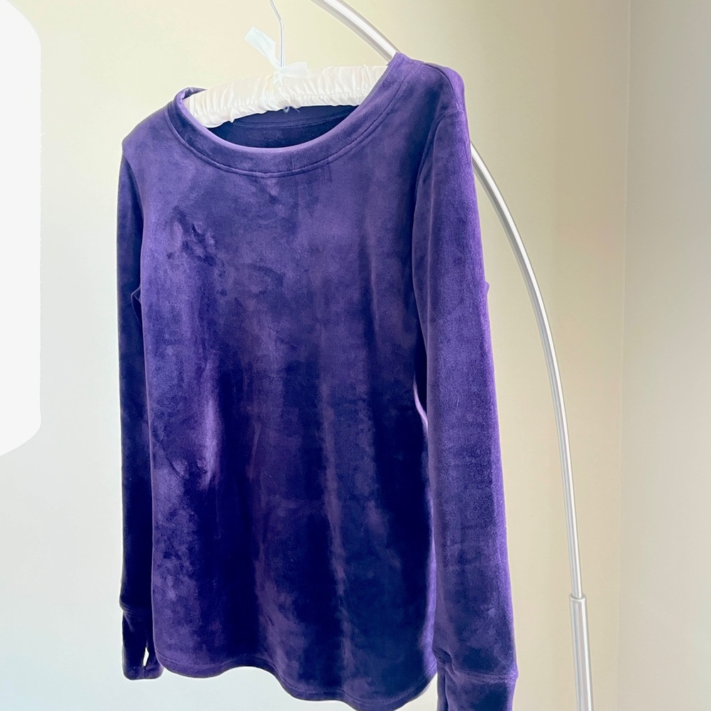 Cuddl Duds Purple Women's velour top